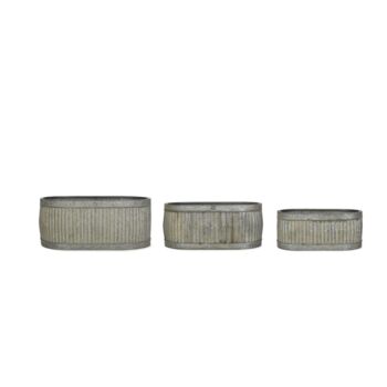 Set Of Three Oval Vence Trough Planters, 2 of 2