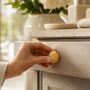 Floral Ceramic Cabinet Knob Yellow And White Round Shaped, thumbnail 2 of 8