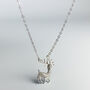 Sterling Silver Crystal Deer Pendant Necklace, thumbnail 1 of 4