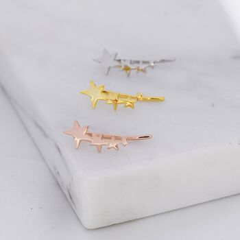 Sterling Silver Shooting Star Crawler Earrings, 3 of 11
