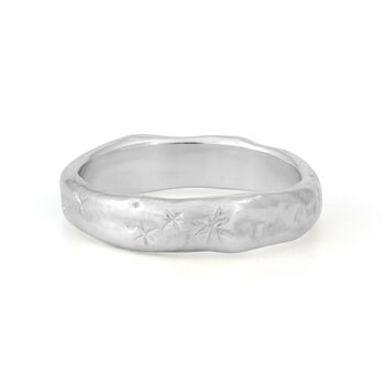 Celestial Shooting Star Silver Wide Stacking Ring, 2 of 6
