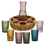 Carafe And Tumblers In Woven Holder, thumbnail 2 of 4