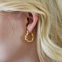 Twisted Rope Hoop Earrings In Gold Plating, thumbnail 2 of 6