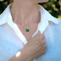 Emerald Green Fused Glass Pendant Necklace, thumbnail 4 of 12