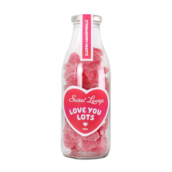 Vegan 'Love You Lots' Strawberry Heart Gummies Jar, 2 of 2