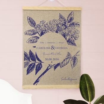 Personalised Botanical Mrs And Mrs Anniversary Print, 5 of 8