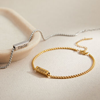 Personalised Mens Bar Chain Bracelet Gift, 3 of 6