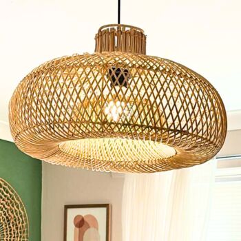 Large Natural Rattan Handcrafted Ceiling Lampshade, 2 of 2