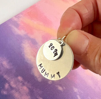 Personalised Hand Stamped Mummy Year Charm Gift, 2 of 11