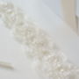 Hand Embellished Beaded Ivory Lace Bridal Bracelet, thumbnail 5 of 6