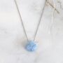 Blue Opal Teardrop October Birthstone Necklace, Silver, thumbnail 3 of 6