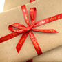 Personalised Christmas Ribbon With Gold Foil Font, thumbnail 4 of 7