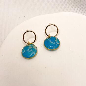 Circular Turquoise Stud Earrings 'Something Blue', 4 of 10