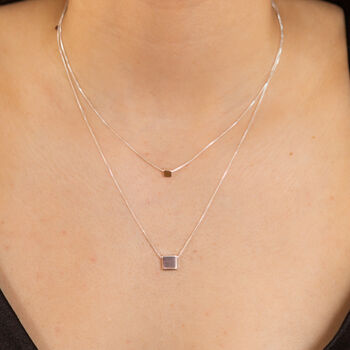 Silver Plated Double Layered Pendant Necklace, 3 of 7