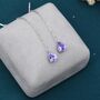 Sterling Silver Alexandrite Purple Blue Droplet Cz Threader Earrings, thumbnail 6 of 12