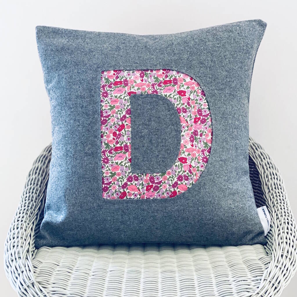 grey initial cushions