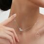 Sterling Silver Tiny Hydrangea Bouquet Cz Necklace, thumbnail 4 of 11
