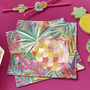 Tropical Pineapple Iridescent Foiled Paper Party Napkin, thumbnail 1 of 2