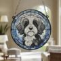 Cavapoo Black And White Stained Glass Effect Suncatcher, thumbnail 6 of 6