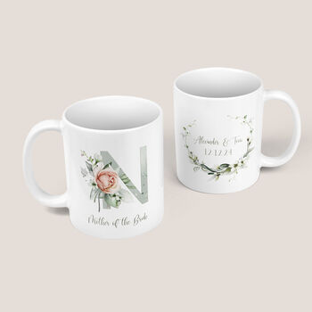Wedding Gift Mugs With Floral Monograms, 2 of 7