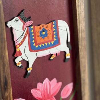 Handpainted Pichwai Wall Plates, Set Of Two, 5 of 12