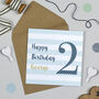Candy Stripe 2nd Birthday Card, thumbnail 3 of 7