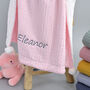 Personalised Pink Pom Pom Baby Girl Blanket, thumbnail 3 of 6