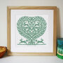 Personalised March Hares Tree Heart Print, thumbnail 2 of 5