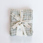 Gingham Sage Large Swaddle Muslin, thumbnail 1 of 10
