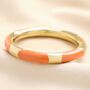 Stainless Steel Enamel Orange Bangle Bracelet In Gold, thumbnail 3 of 4