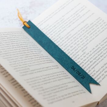 Handmade Personalised Leather Bookmark With Tassel, 5 of 7