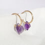 9ct Gold Natural Amethyst Hoops, thumbnail 1 of 4