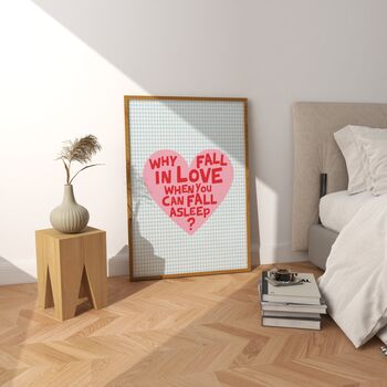 Fall Asleep Bedroom Quote Print, 4 of 4
