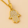 Personalised Solid 9ct Gold Hamsa Hand Of Fatima Necklace, thumbnail 1 of 8