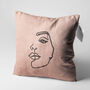 Abstract Face Pattern Pillow Cover With Soft Rose, thumbnail 3 of 7