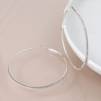 Silver Plated Large Hoop Earrings, 2 of 4