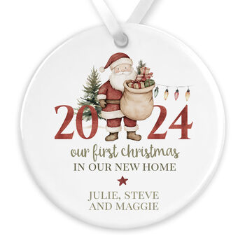 Personalised New Home Ceramic Christmas Tree Decoration, 2 of 4