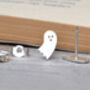 Little Ghost Stud Earrings In Sterling Silver, thumbnail 2 of 3