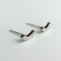 Sterling Silver Curved Crystal Stud Earrings, thumbnail 4 of 7