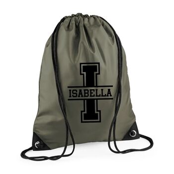 Personalised Initial And Name School Drawstring Rucksack, 7 of 8