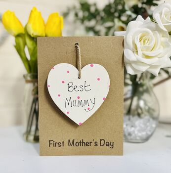 Personalised First Mother's Day Heart Dotty Card, 3 of 4