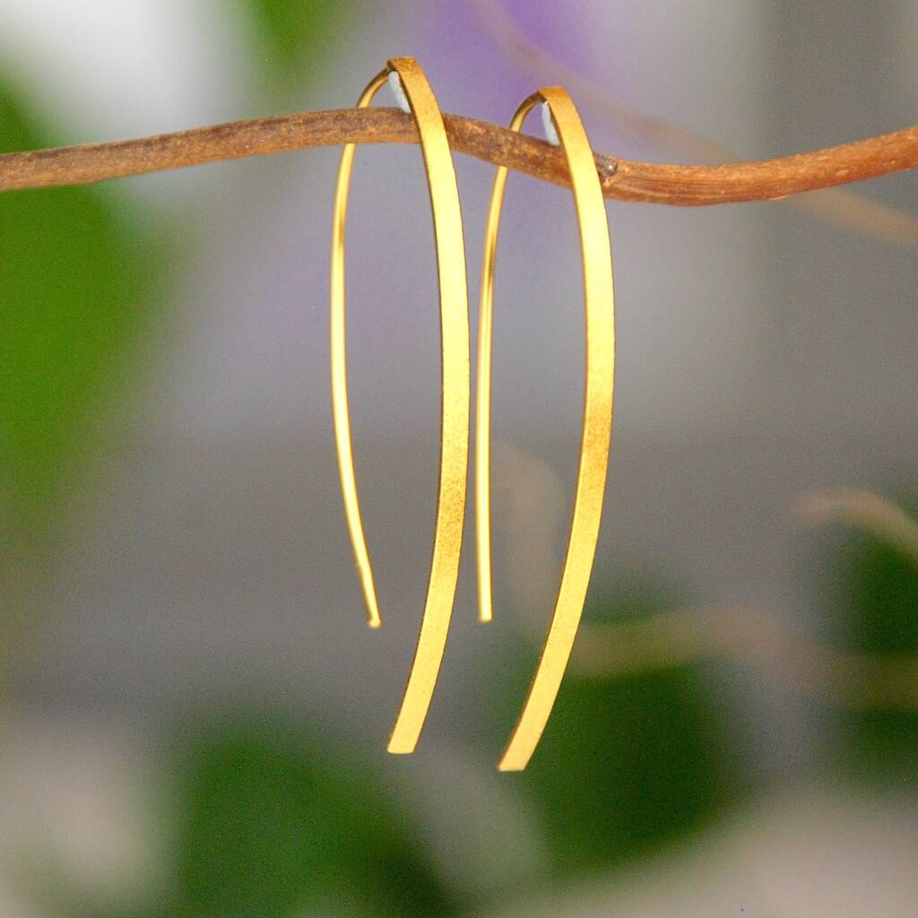 Frosted Gold Wishbone Earrings By Penelopetom