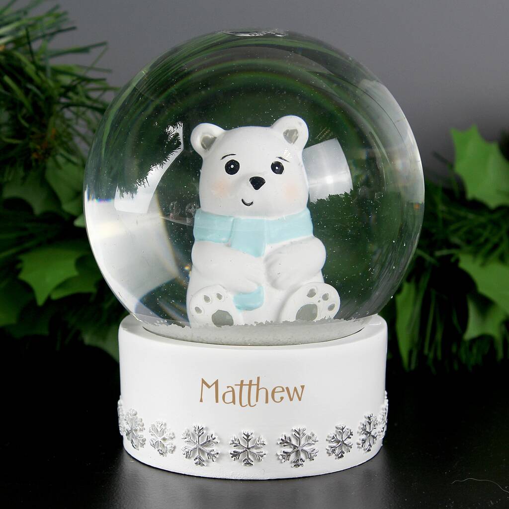 Personalised Polar Bear Snow Globe Gift By Sassy Bloom As Seen On Tv