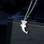 Tiny Smiling Hammerhead Shark Pendant Necklace, thumbnail 1 of 12