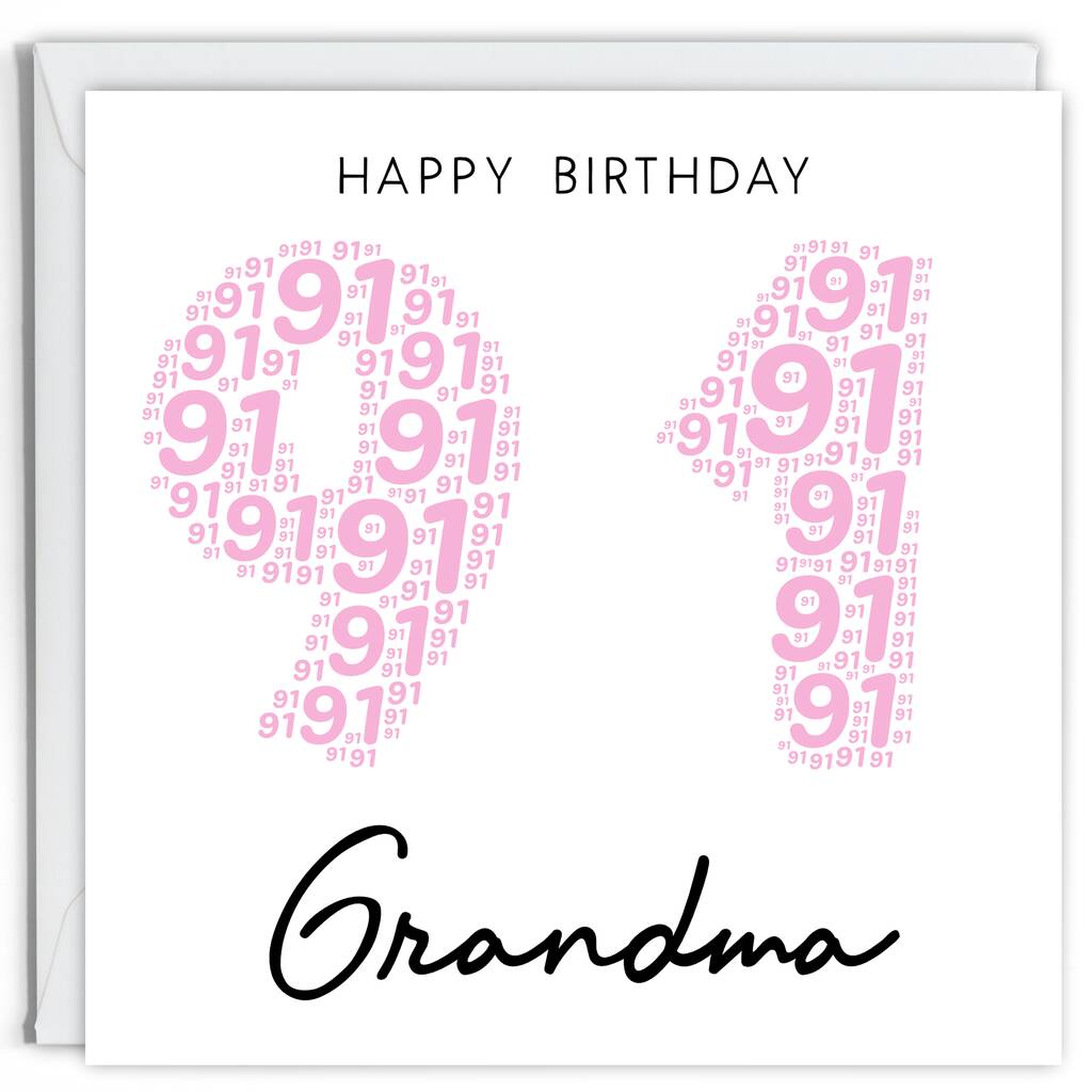 Personalised 91st Birthday Card For Her By Uniqueful