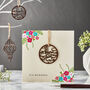 Laser Cut Wooden Motif Eid Mubarak Card Cream, thumbnail 1 of 2