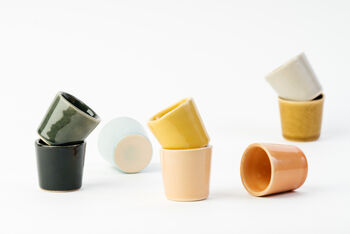 Handmade Creamy White Ceramic Shot 'Glass', 3 of 6