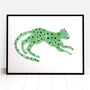 'Big Green Cat' Illustrated Cat Kids Art Print, thumbnail 2 of 2