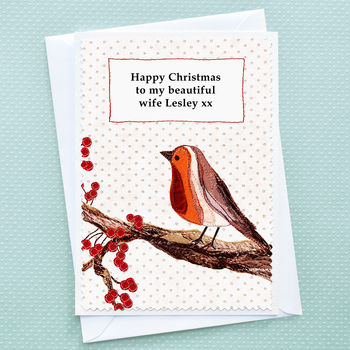 'Christmas Robin' Personalised Christmas Card, 3 of 3