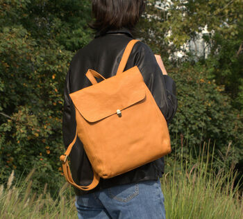 Womens Colorway Genuine Leather Backpack, 5 of 12